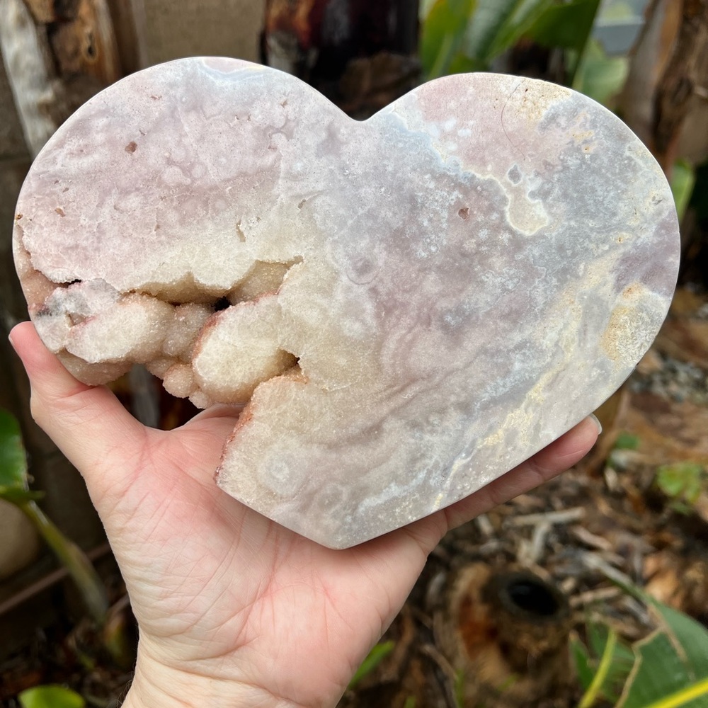Brazilian Pink Amethyst Druzy Heart